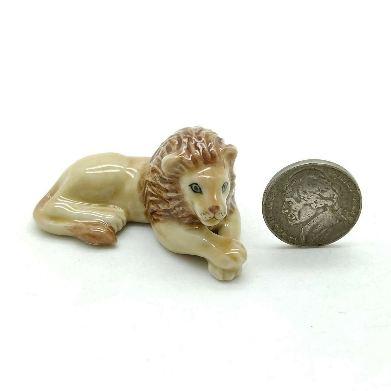 3 Lion Ceramic Figurine Animal Statue Etsy