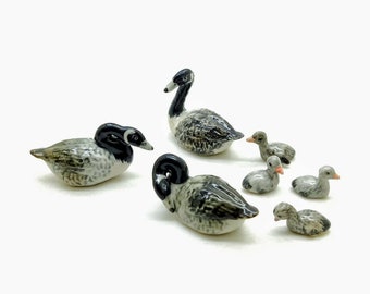 Geese Bird Bird Figurine Ceramic Animal Miniature Family Statue