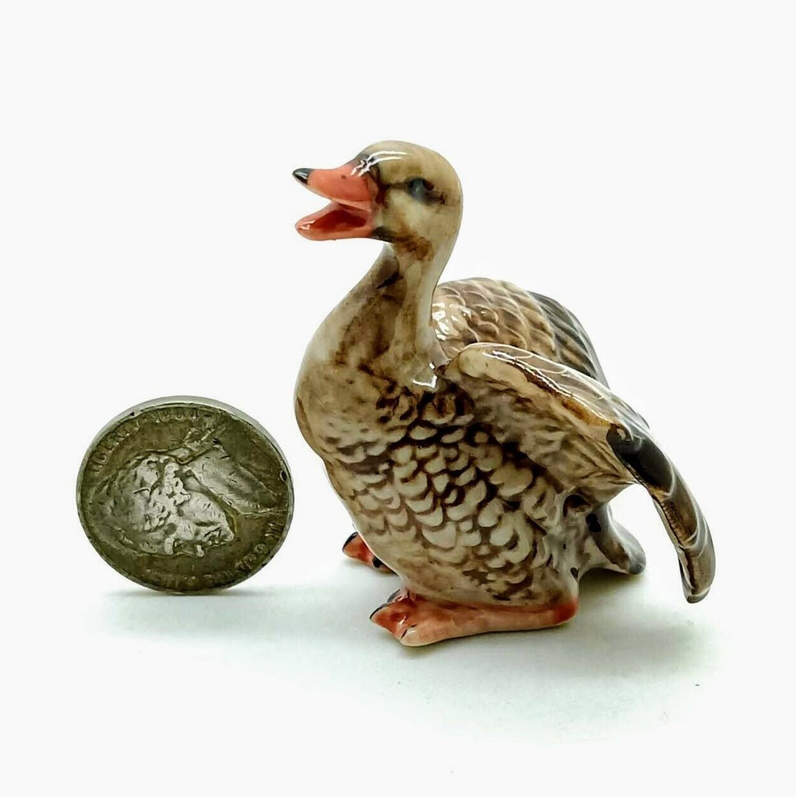 3 Wild Geese Bird Figurine Ceramic Animal Brown Statue Etsy