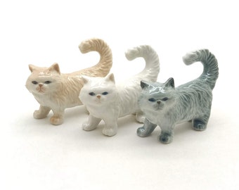 Persian Cat Ceramic Figurine Animal Miniature Statue