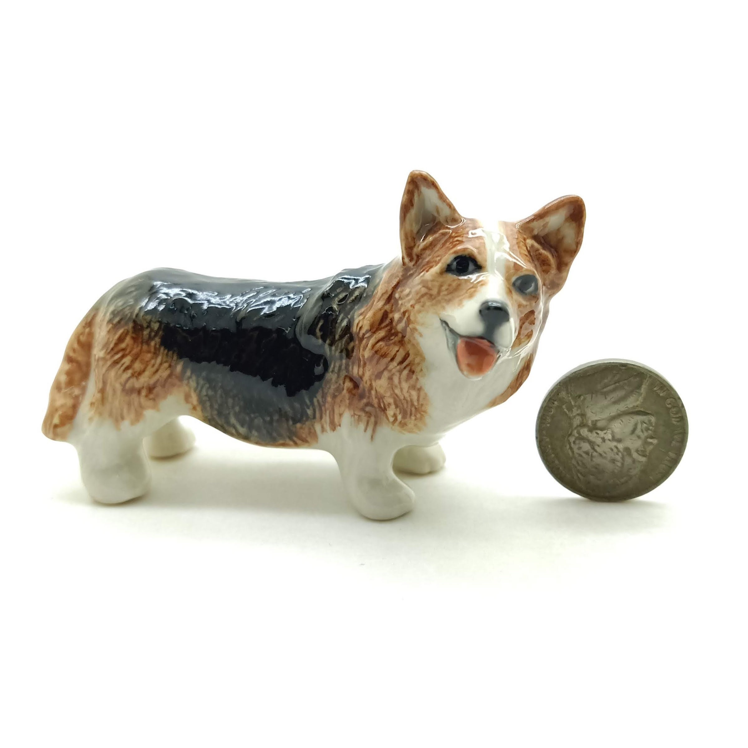 Dog Figurine Ceramic Animal Miniature Statue Etsy