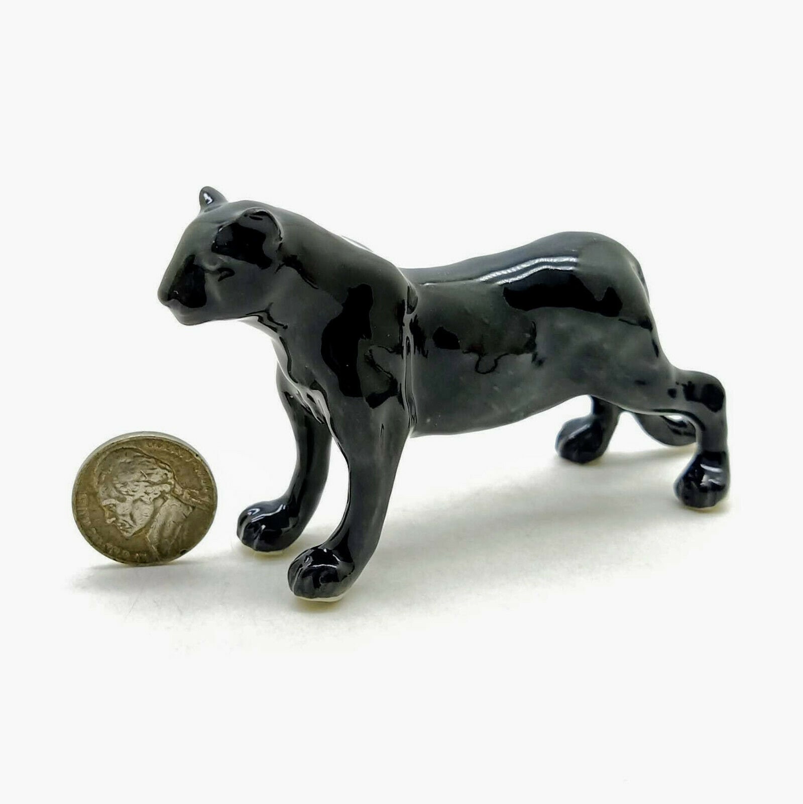3 Black Panther Ceramic Figurine Animal Statue Etsy
