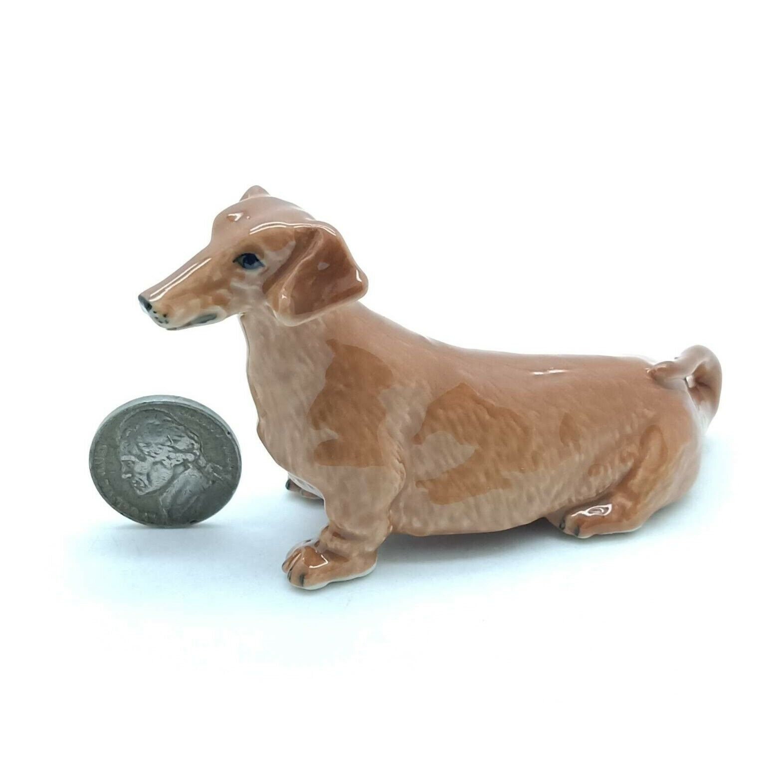 Dachshund Dog Figurine Ceramic Animal Miniature Statue Etsy