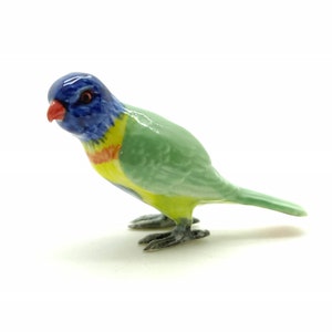 Rainbow Lorikeet Parrot Ceramic Figurine - Vibrant Colors - Tropical Bird Decor, Gift for Collectors, Nature Lovers & Bird Enthusiasts