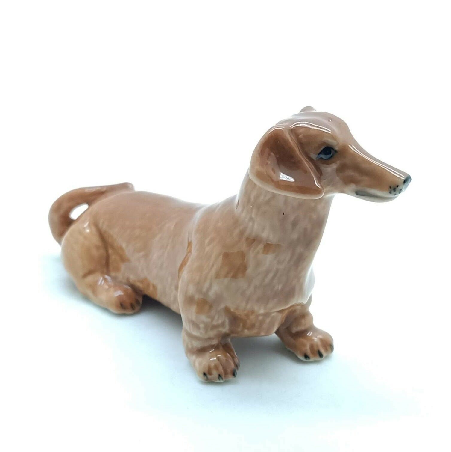 Dachshund Dog Figurine Ceramic Animal Miniature Statue Etsy