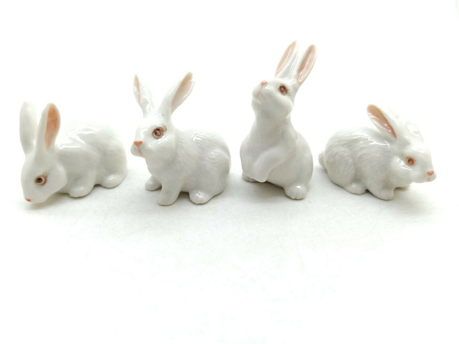 Set of 4 Bunny Rabbit Ceramic Figurine Animal Statue | Etsy Australia