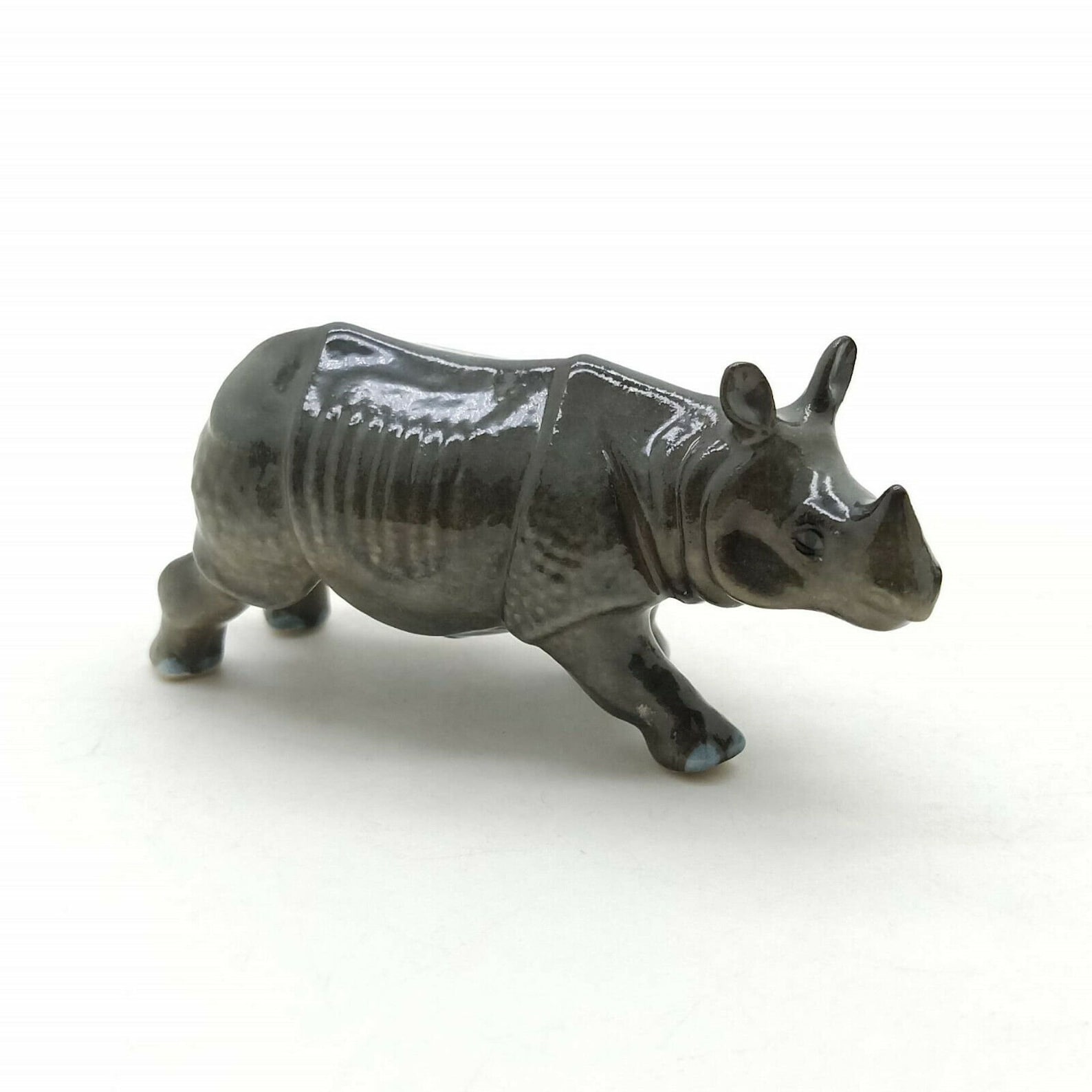 3 Rhinoceros Rhino Ceramic Figurine Wild Animal Statue Etsy