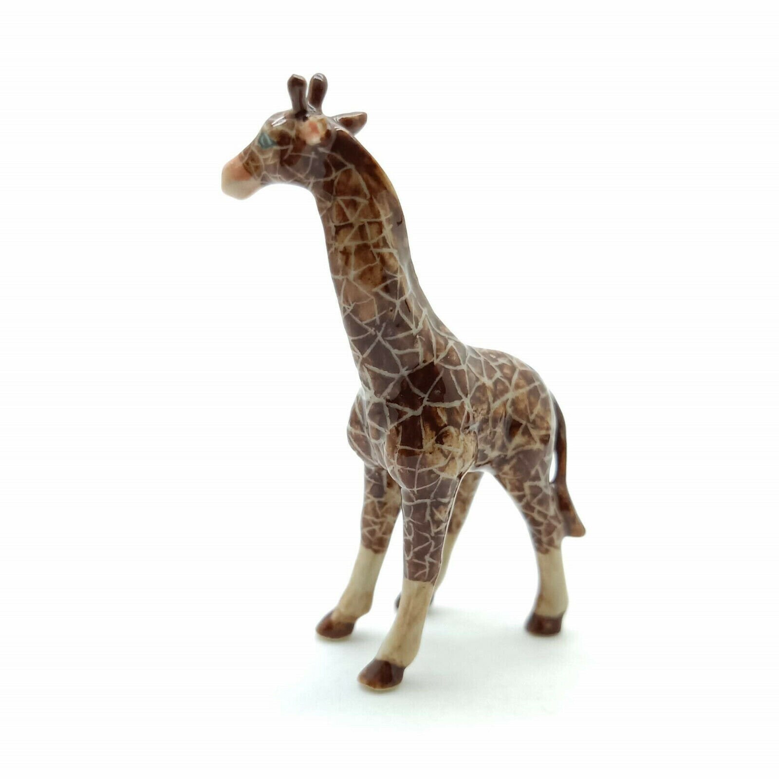 2 Giraffe Figurine Ceramic Animal Miniature Statue Etsy