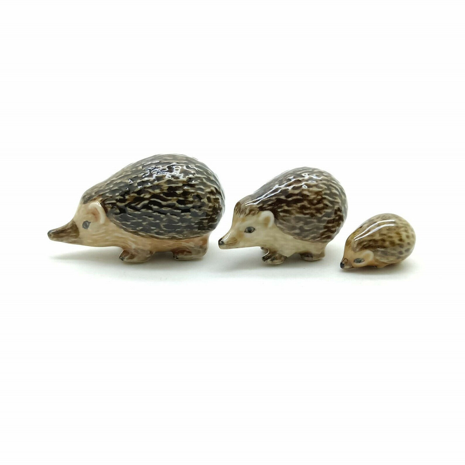 Glass Baby Porcupine  Set of 2 (Miniature Figurines)