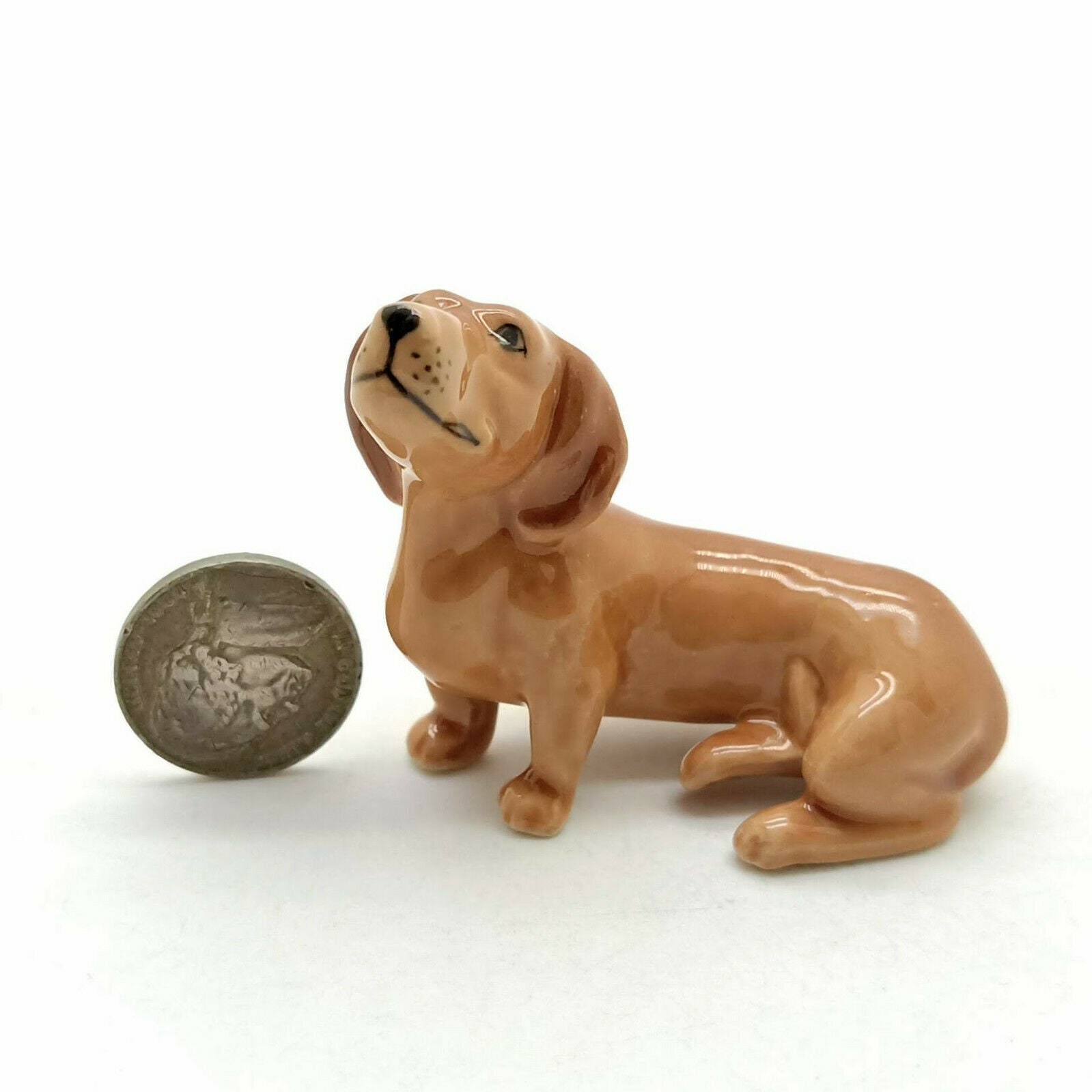 Dachshund Dog Figurine Ceramic Animal Miniature Statue Etsy