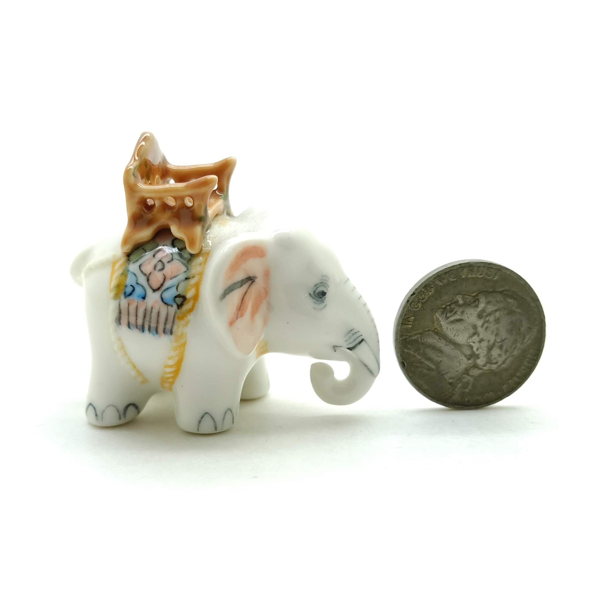 Set of 3 Elephant Figurine Ceramic Animal White With Seat Etsy UK