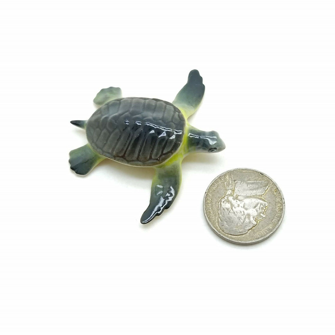 Set of 3 Sea Turtle Ceramic Figurine Animal Statue Etsy
