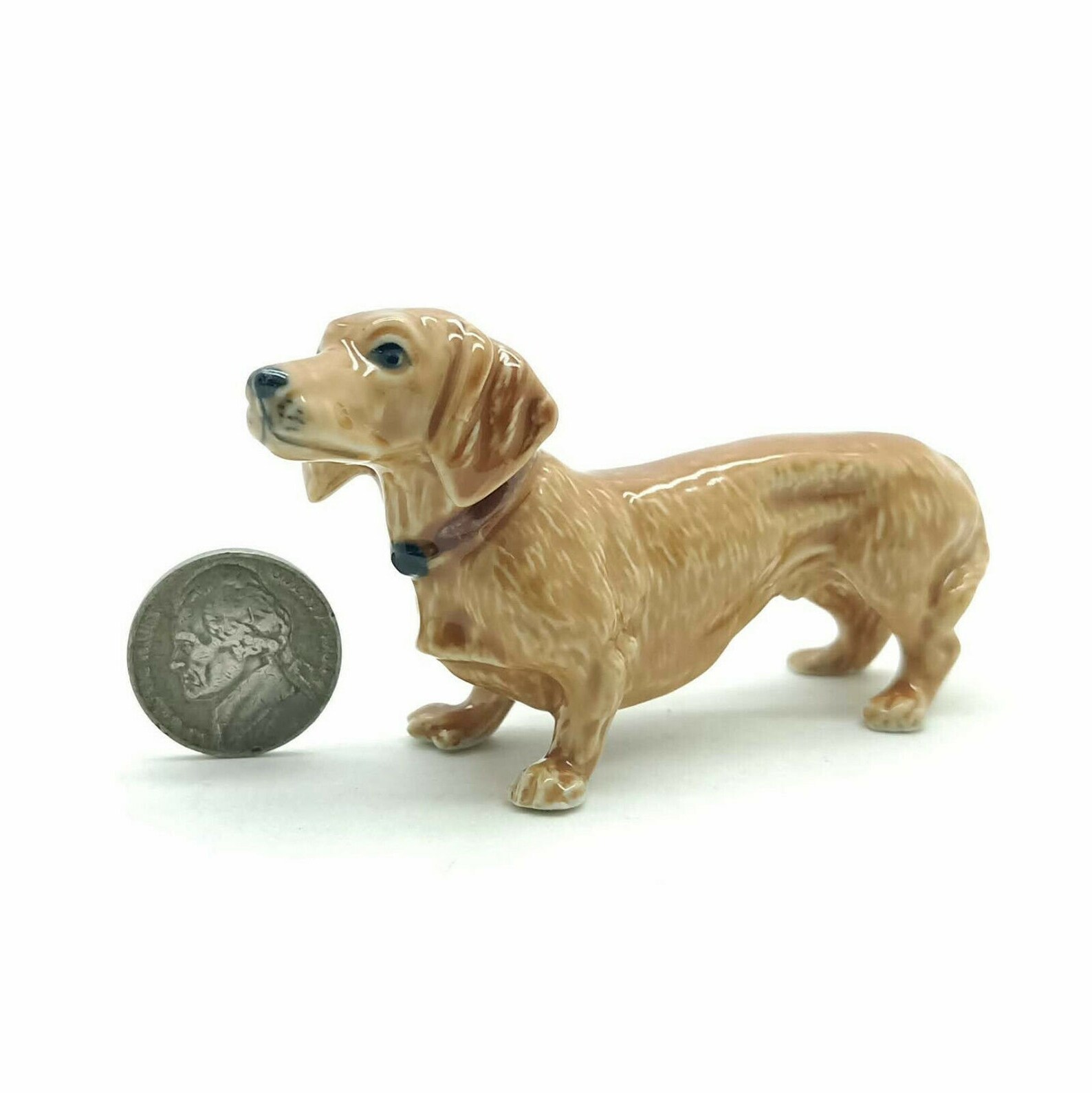 Dachshund Dog Figurine Ceramic Animal Miniature Statue Etsy