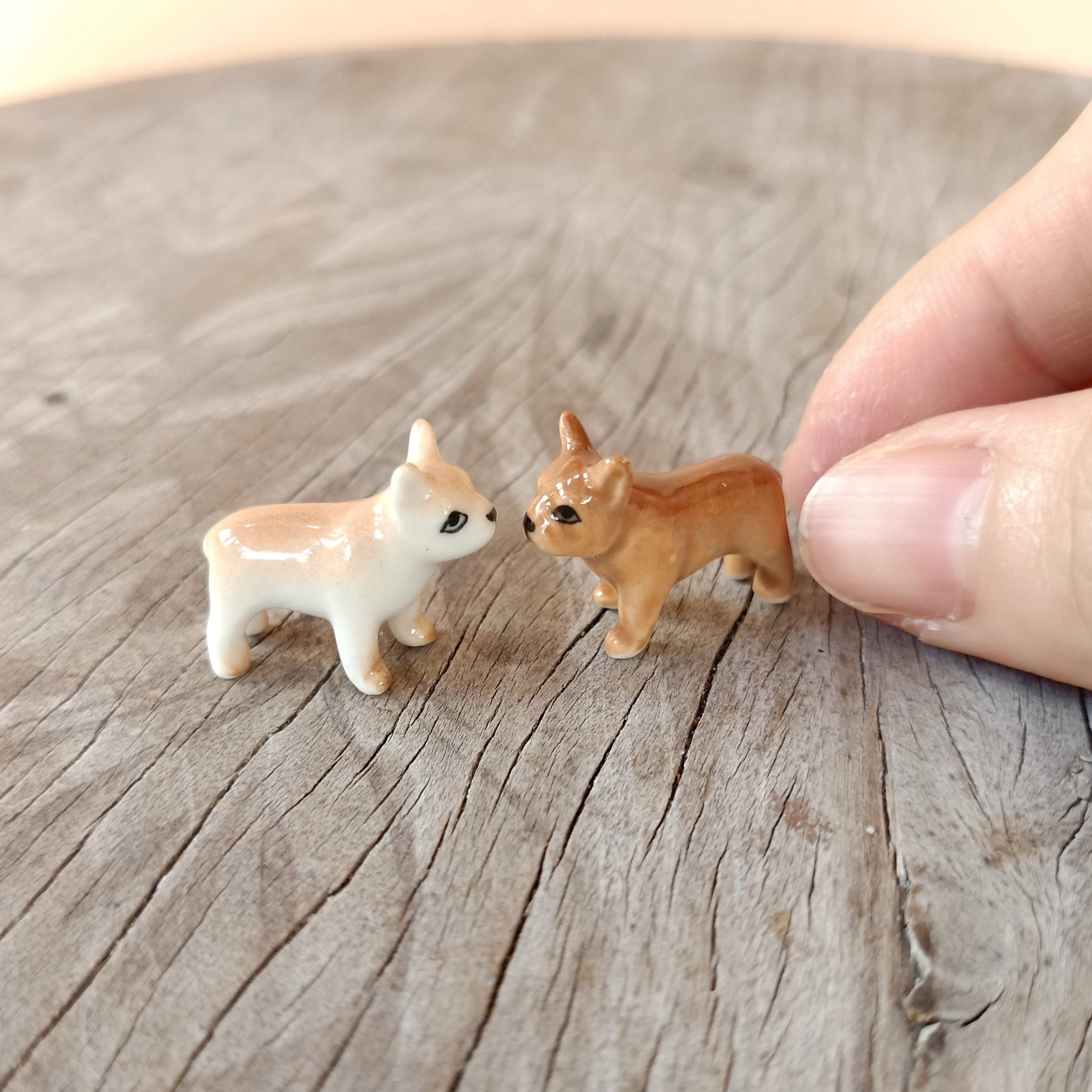 Set 2 French Bulldog Dogs Ceramic Animal Tiny Figurine - Etsy Set 2 French Bulldog Dogs Ceramic Animal Tiny Figurine - Etsy