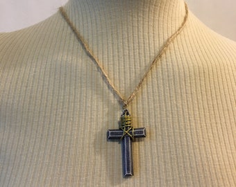 Handmade Distressed Gothic Cross Necklace