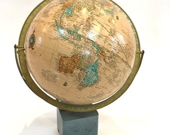 Vintage Cram's Imperial World Globe on Wooden base