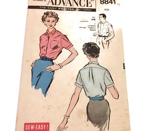 50s Vintage  Skirt Blouse Pattern  Size 12