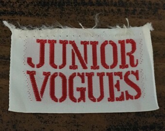 Vintage JUNIOR VOGUES clothing label