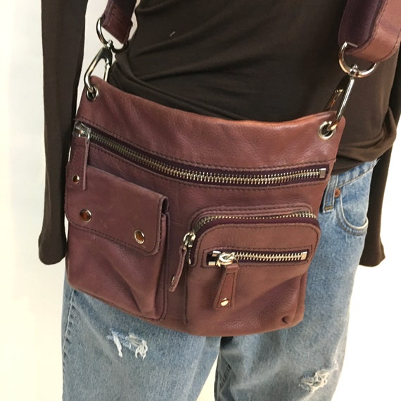 RARE Vintage FOSSIL Black Leather Crossbody Satchel Shoulder Handbag NOS  NMINT on eBid United States | 220589180