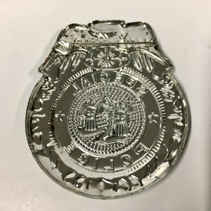 Vintage Tin Metal Toy Police Badge New Vintage