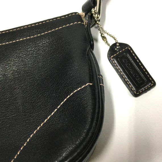 Vintage Coach Black Leather  Pouch Bag Belt bag - image 3