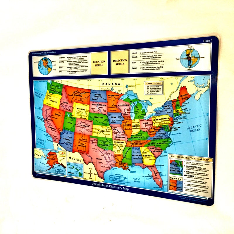 Laminated World Map for Wall - Etsy UK