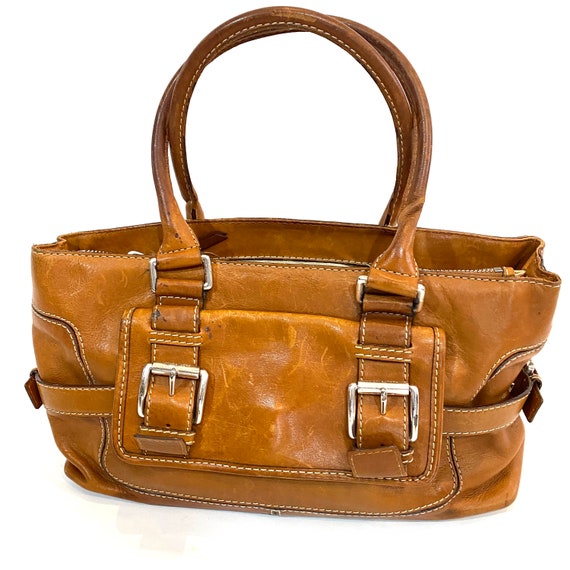 Michael kors distressed brown leather bag hotsell