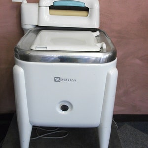 60s Vintage Maytag Wringer Washing Machine on Wheels image 5