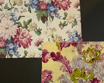 50's  vintage cotton Fabric Pieces