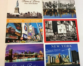 Set of 6 Vintage New York Postcards Post Cards Statue of Liberty