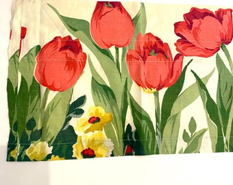 50's  vintage cotton Fabric Piece