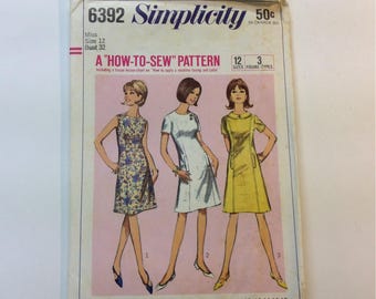 60s Vintage Simplicity dress Pattern Size 12