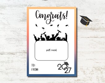 Porta-cartão de presente de formatura para imprimir, Cartão de formatura, Presente de formatura, Porta-cartão de presente de formatura, Parabéns, formando!, Download instantâneo