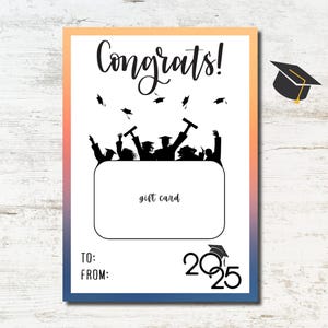 Titulaire de la carte-cadeau de remise des diplômes imprimable, carte de remise des diplômes, cadeau de remise des diplômes, titulaire de la carte-cadeau de remise des diplômes, félicitations diplômé, téléchargement immédiat