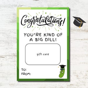 Titulaire de la carte cadeau de remise des diplômes Big Dill Imprimable, titulaire de la carte cadeau Big Dill diplômé, cadeau de remise des diplômes, félicitations diplômé, téléchargement immédiat