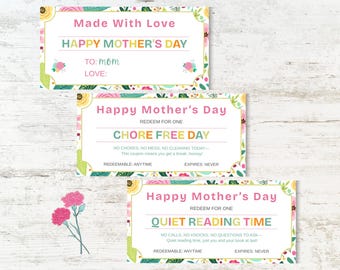 Afdrukbaar Moederdagcouponboek, Moederdagcoupons, Moederdagcadeau, afdrukbare coupons, couponboek voor moeder, direct downloaden