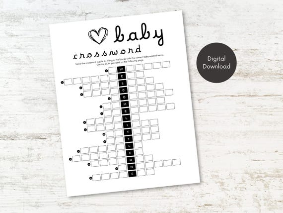 cheap cigarettes crossword clue Baby Shower Crossword Printable, Gender Neutral Baby Shower Game, Black and  White Baby Shower Activity, Crossword Puzzle, Instant Download