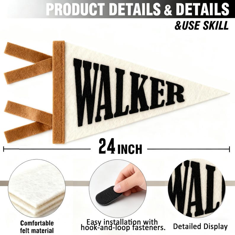 Personalized Name Pennant for Nursery Room Decor | Baby Shower Gift | Baby Boy Girl Name Nursery Flag | Baby Name Banner Blag Wall Hanging image 10