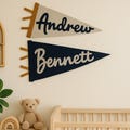 Personalized Name Pennant for Nursery Room Decor | Baby Shower Gift | Baby Boy Girl Name Nursery Flag | Baby Name Banner Blag Wall Hanging product logo