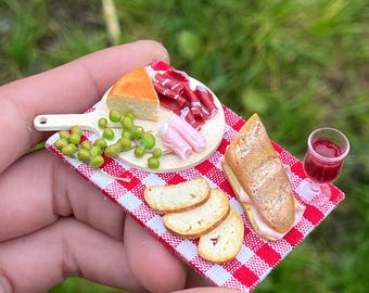 Escena de cocina en miniatura para casa de muñecas