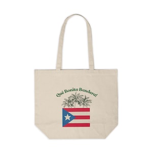 Qué Bonita Bandera Tote Bag - spanish - bag - Puerto Rico - gift - PR - island - flag - pride - Latino