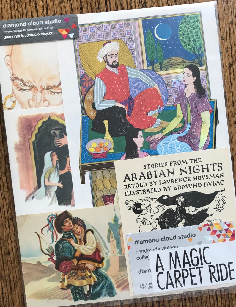 Scrapbook and Planner Kit Number 2409 Tales From The Arabian Nights Vintage Folk Lore of the Middle East Collage