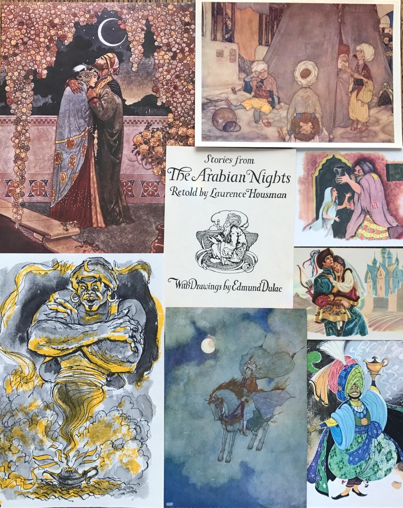 Scrapbook and Planner Kit Number 2409 Tales From The Arabian Nights Vintage Folk Lore of the Middle East Collage
