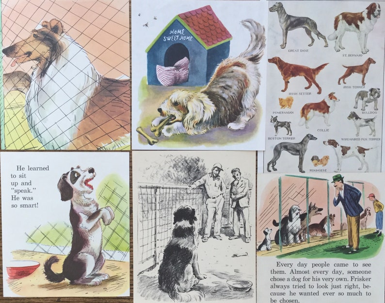 Pet Adoption Vintage Dog Shelter Rescue Collage Scrapbook and Planner Kit Number 2069