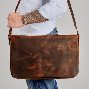 sac ordinateur portable cuir | Mallette design personnalisable | Sac pour ordinateur portable pour homme et femme | 13-16 pouces | cadeau en cuir véritable