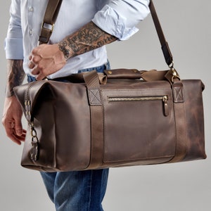 Personalisierte Reisetasche aus Leder Reisetasche aus Leder Herren, Leder-Wochenendtasche Männer, Große Reisetasche aus Leder