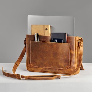 Tasche Geschenke für Männer, individuelle Geschenke, Tasche Laptop Leder, Computertasche aus Leder, Laptop-Messenger-Tasche