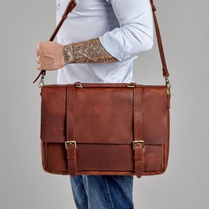 Sacoche en cuir pour ordinateur portable pour la fête des pères, sac d'affaires personnalisé pour cadeau de remise de diplôme, étui de direction personnalisé pour Noël 15 pouces, attaché d'anniversaire