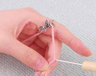 Yarn Tension Ring For Knitting｜Butterfly Yarn Tension Ring｜Knitting Tool｜Crochet Tension Regulator Tool｜Adjustable Crochet Thread Ring