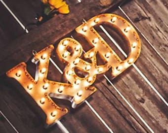 Steel All-in-One Marquee Initials